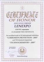 Certificate Of Honor - Cortec Corporation